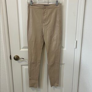 Zara Women's Skinny Faux Leather Ankle Zip Leggings